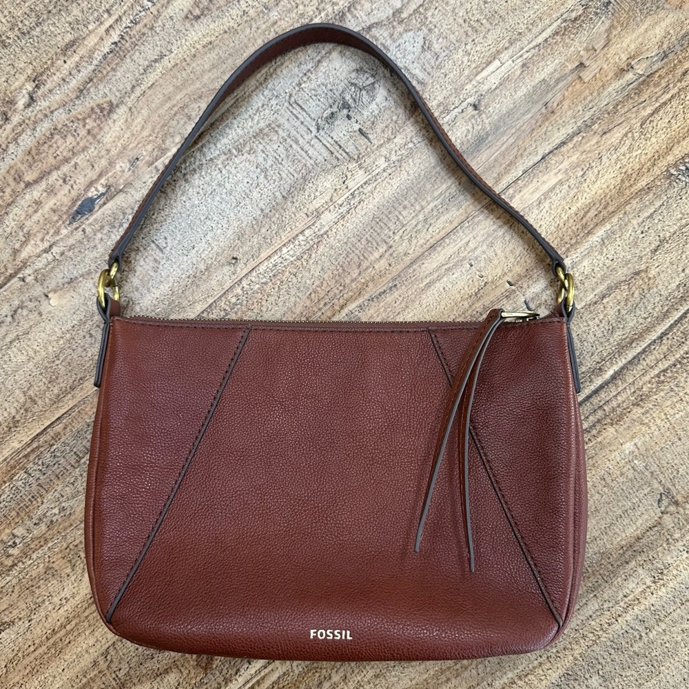 Fossil Brown Leather Shoulder Bag